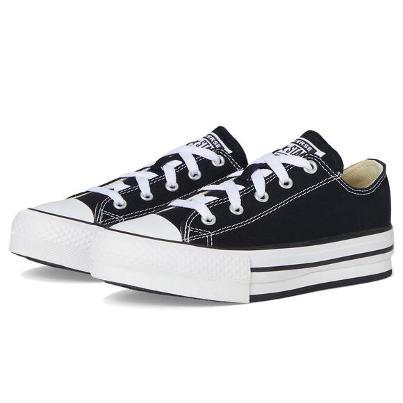 NWT Converse Boy’s Chuck Taylor Eva Lift Platform – Black/White, Size 2.5 - Picture 2 of 7